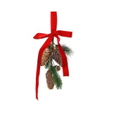 Decoris Hanging Pinecones with Red Bow 26cm